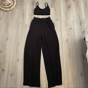 Black Pant & Crop Top Set